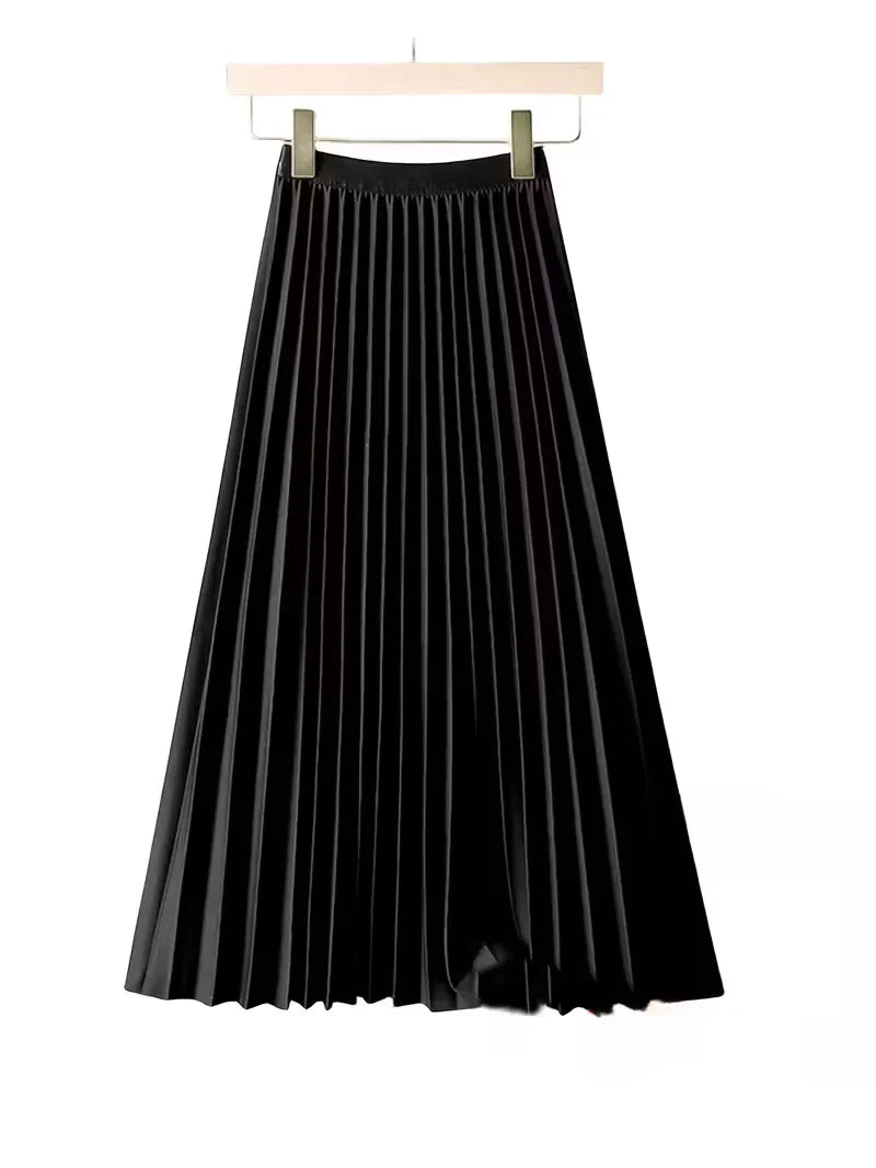 Pleated Skirt with High Waist