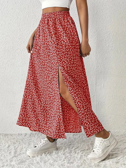 A-line skirt with flowers