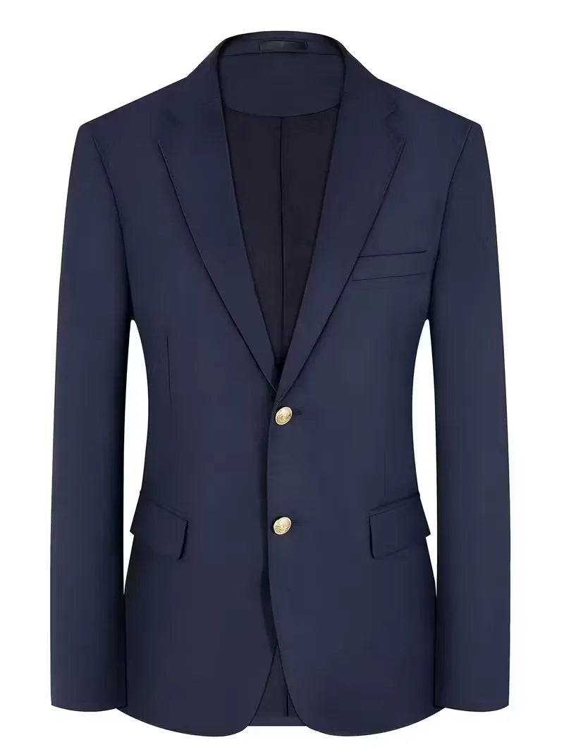 Slim fit blazer with gold buttons