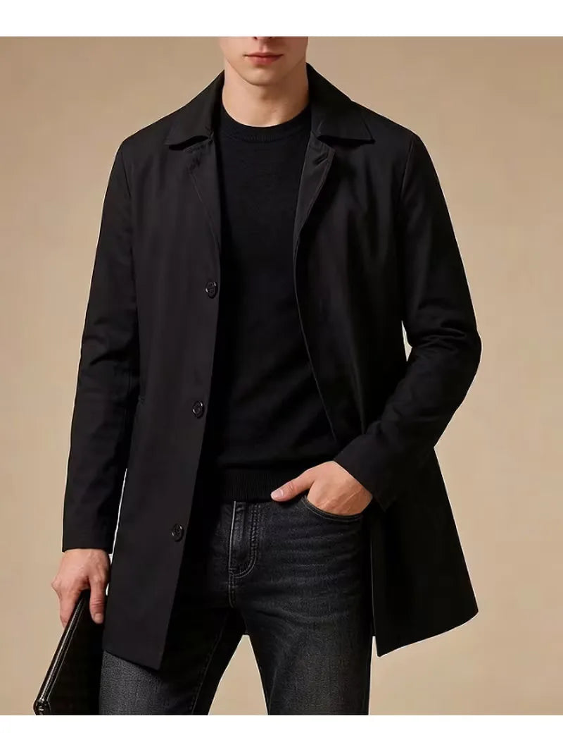 Slim fit trench coat with pocket detail