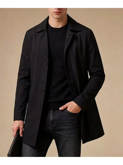 Slim fit trench coat with pocket detail