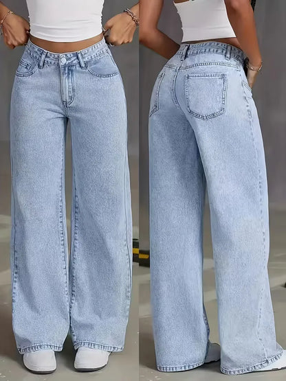 Wide leg jeans with high waist