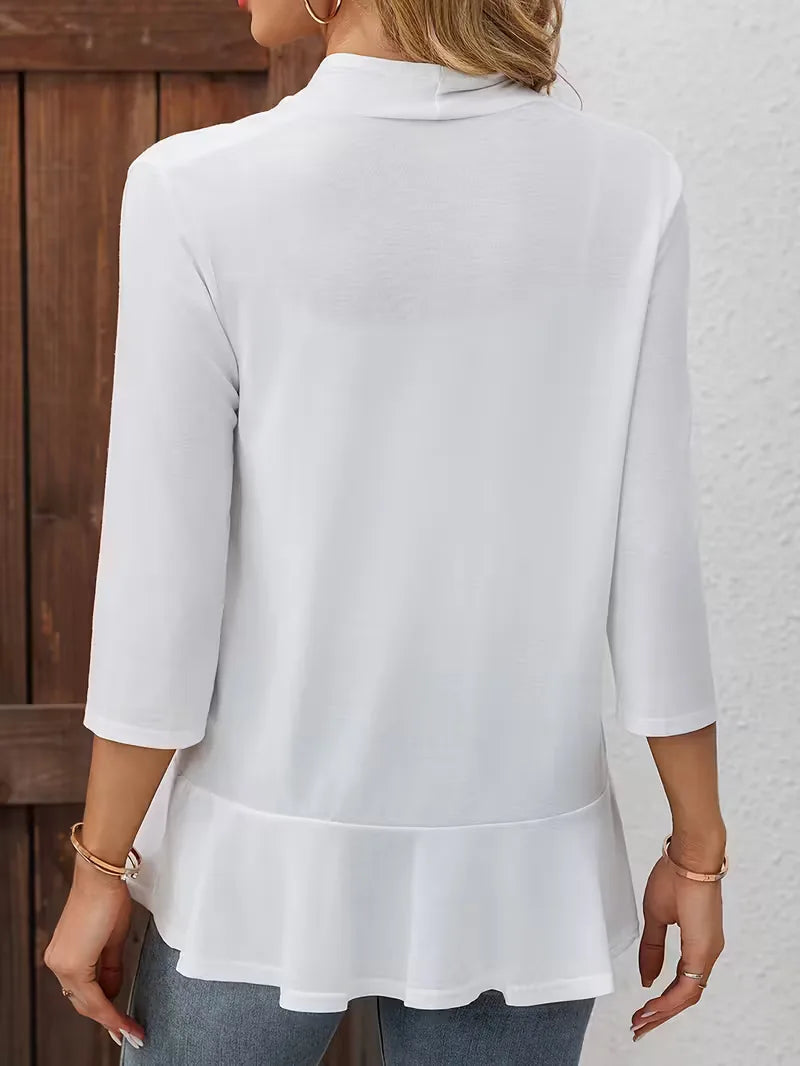 Cardigan with Ruffle Hem