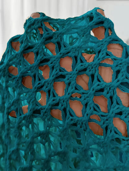 Oversized cardigan with hollow-out design