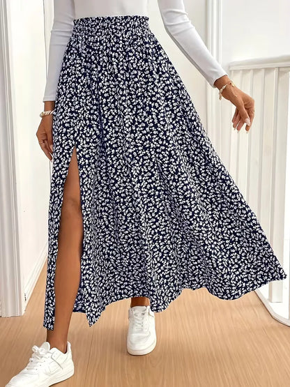 A-line skirt with flowers