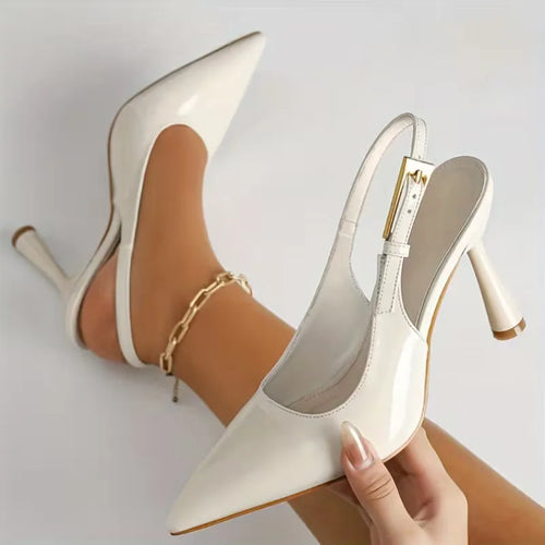 Stilettos with Slingback and Gold Buckle