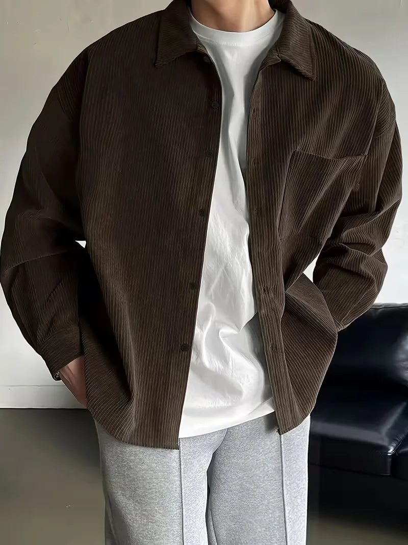 Casual shirt with ribbed texture