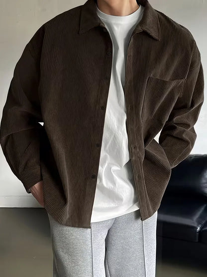 Casual shirt with ribbed texture