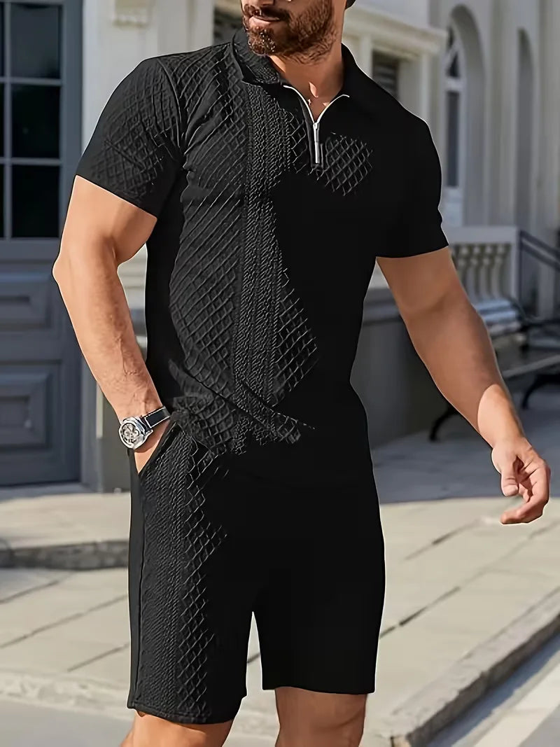Summer Clothing Set with Polo and Shorts