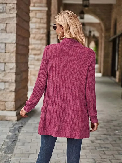 Open vest with ribbed texture