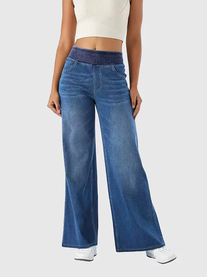 Wide leg jeans with high waist