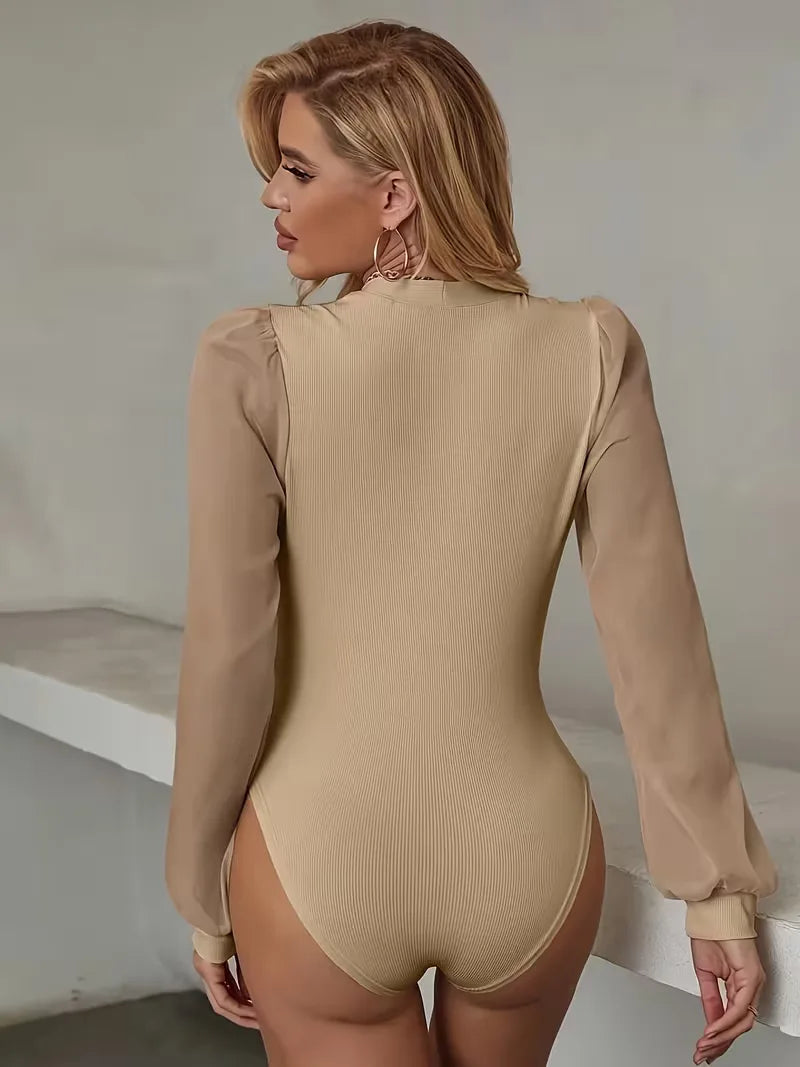 V-neck Long Sleeve Bodysuit
