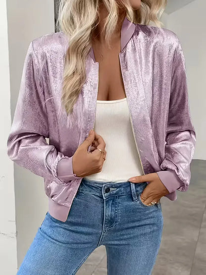 Bomber jacket with ribbed details