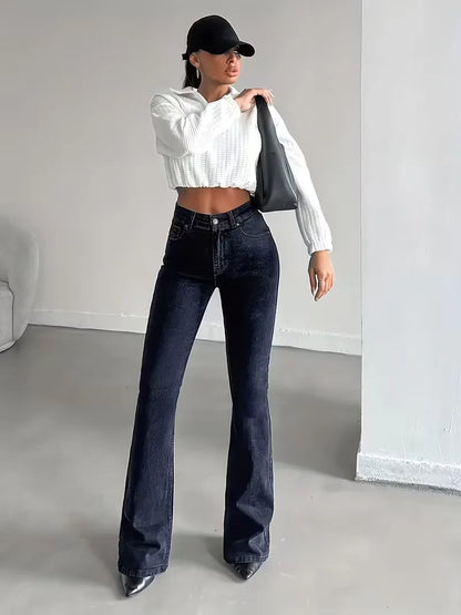 Flared jeans with high waist