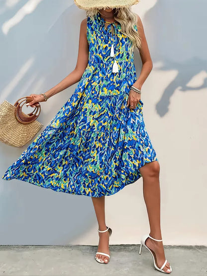 A-line dress with V-neck