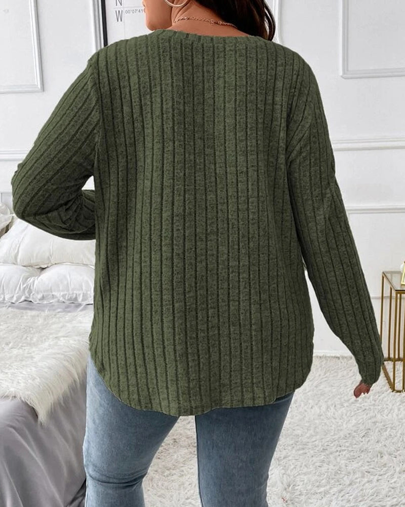 Plain colour sweater with long sleeves