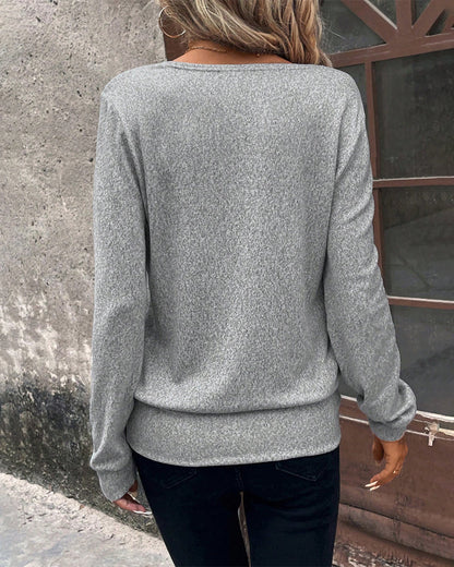 Plain patchwork top with square neckline