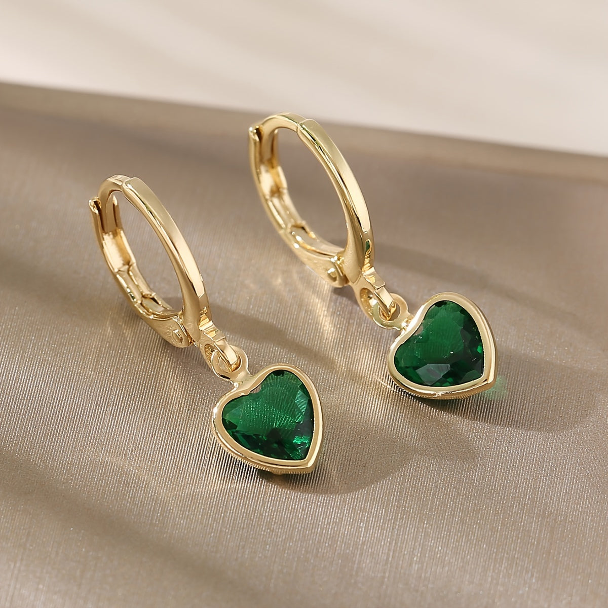 Elena | Chic Y2K Heart Pendant Earrings with Colourful Zirconia