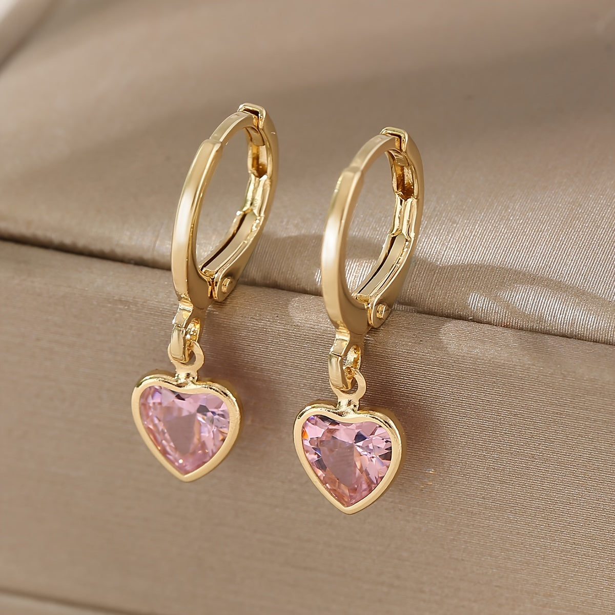 Elena | Chic Y2K Heart Pendant Earrings with Colourful Zirconia