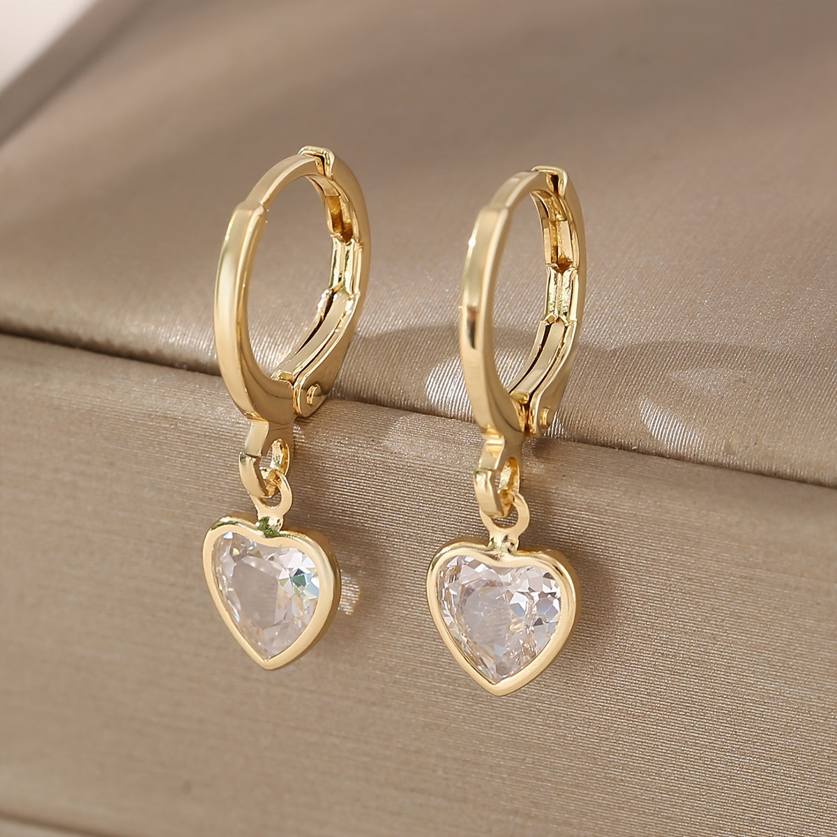 Elena | Chic Y2K Heart Pendant Earrings with Colourful Zirconia