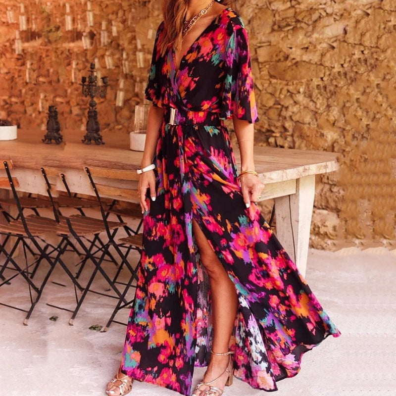 Elena | Long Wrap Dress
