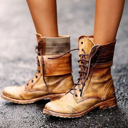 Elena | Stylish Leather Boots with Laces