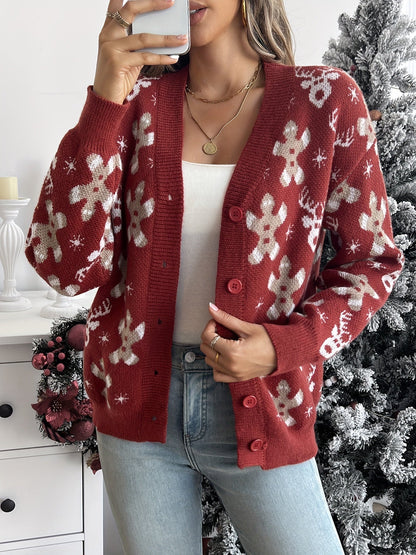 Elin | Elegant knitted Christmas cardigan with buttons