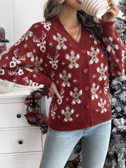 Elin | Elegant knitted Christmas cardigan with buttons