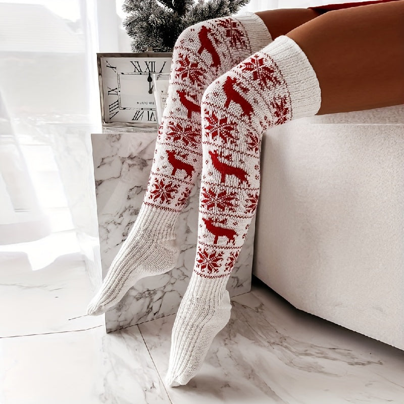 Elin | Elegant Christmas Knee Socks for Women