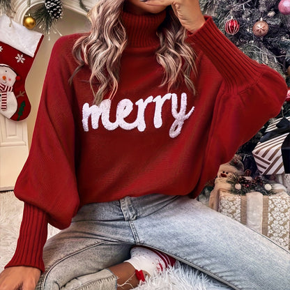 Elin | Cheerful Christmas Jumpers with Batwing Sleeves and Elegant Collar for Women