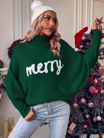 Elin | Cheerful Christmas Jumpers with Batwing Sleeves and Elegant Collar for Women