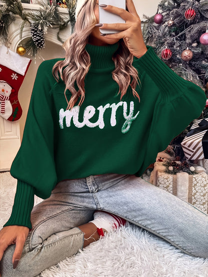 Elin | Cheerful Christmas Jumpers with Batwing Sleeves and Elegant Collar for Women