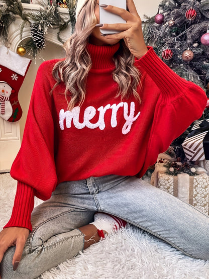 Elin | Cheerful Christmas Jumpers with Batwing Sleeves and Elegant Collar for Women