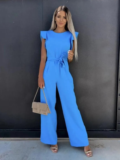 Eline | Jumpsuit with Ruffled Sleeves and Belt