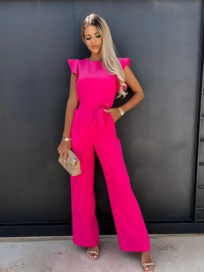 Eline | Jumpsuit with Ruffled Sleeves and Belt