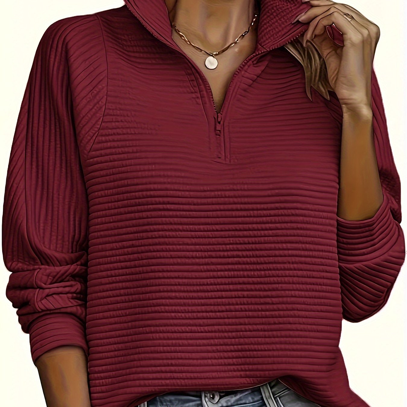 Elise | Casual sweatshirt with long sleeves and texture