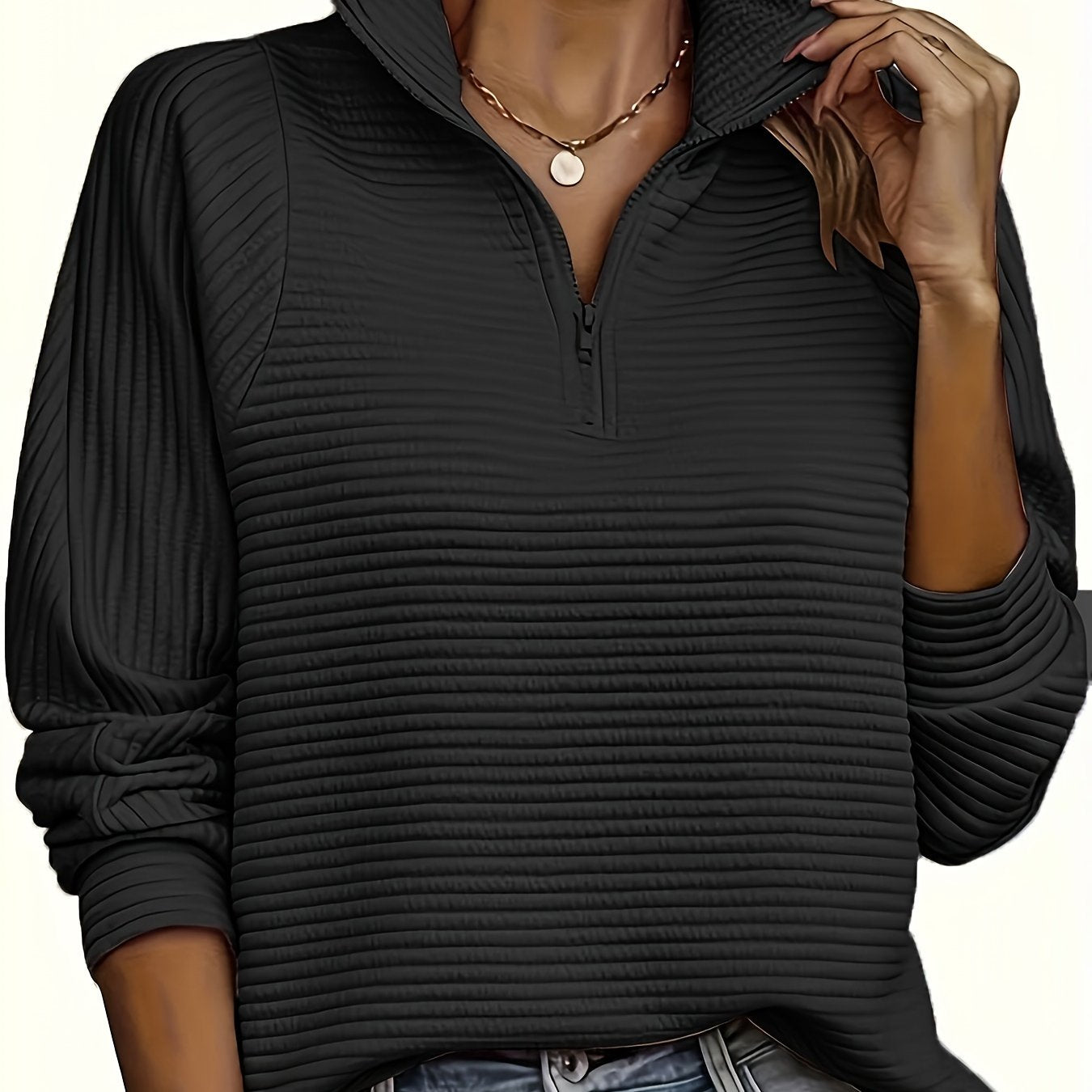 Elise | Casual sweatshirt with long sleeves and texture