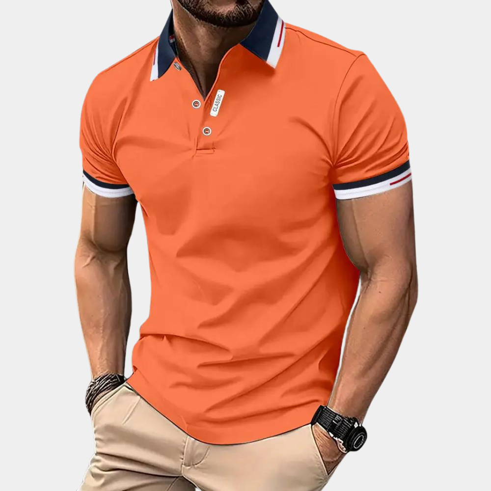 Emiel | Elegant orange men's polo shirt