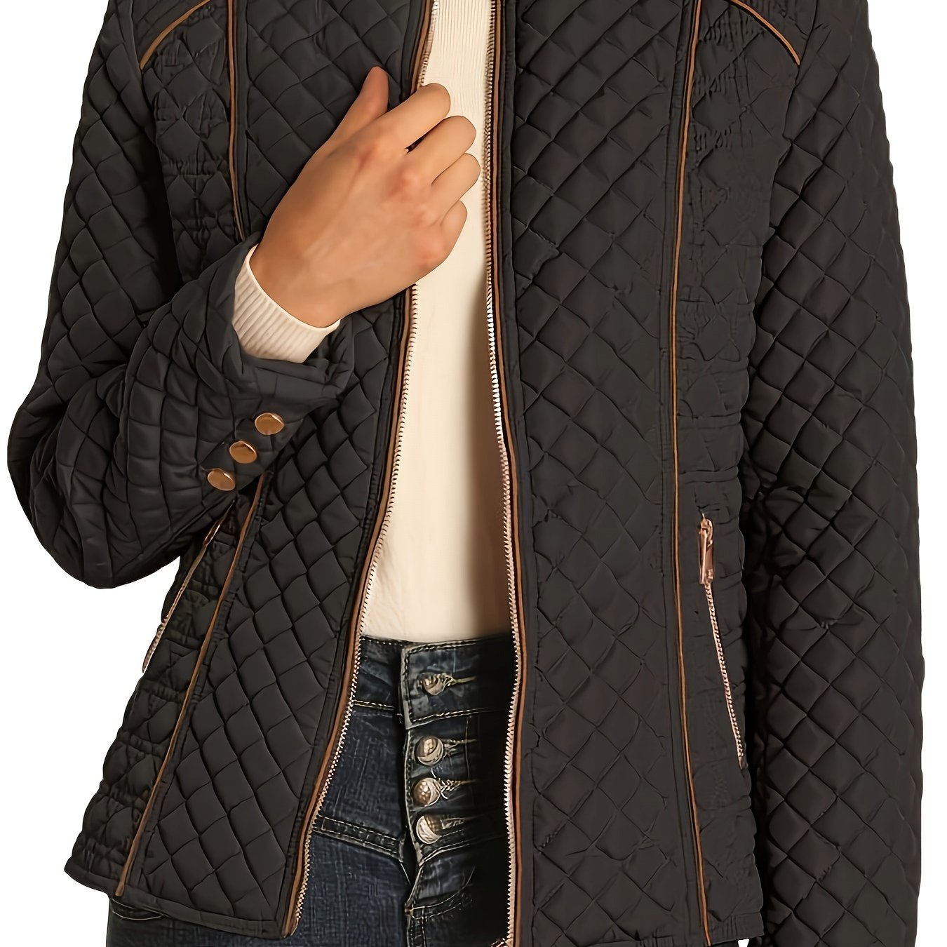 Emma | Recycled Padded Down Jacket with Zip and Pockets