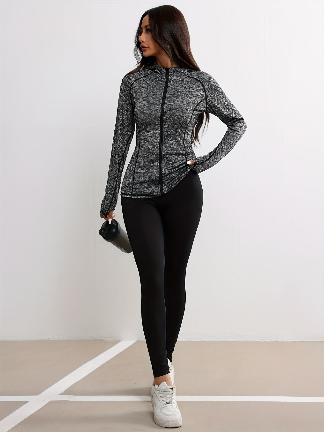 Emma | Sports jacket with hood and stripe detail