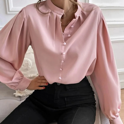 Emma | Elegant floral ladies' blouse with a shawl collar