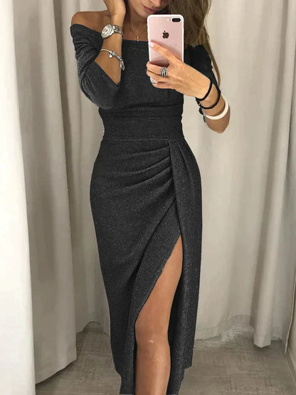 Esmée | Elegant cotton dress with high slit