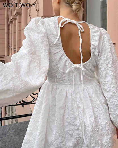 Esmee | White oversized flare dress
