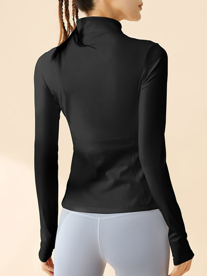 Eva | Cropped sports jacket with breathable fabric and stand-up collar