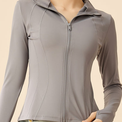 Eva | Cropped sports jacket with breathable fabric and stand-up collar