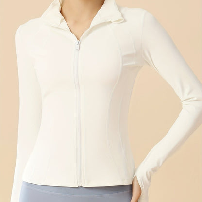 Eva | Cropped sports jacket with breathable fabric and stand-up collar