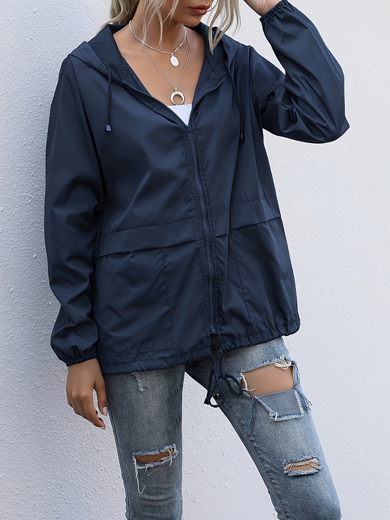 Eva | Plain Colour Windbreaker with Long Sleeves
