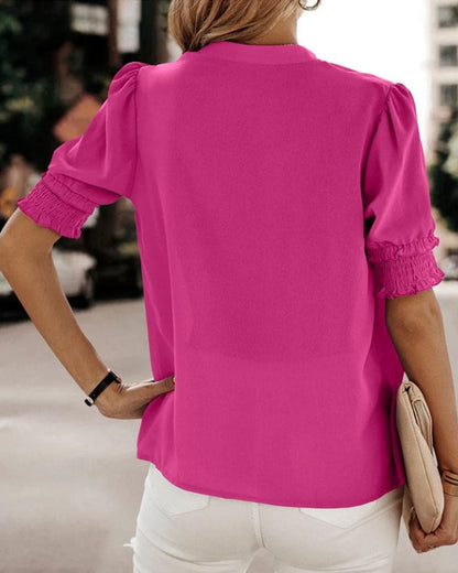 Eva | Short Sleeve Top with V-Neck