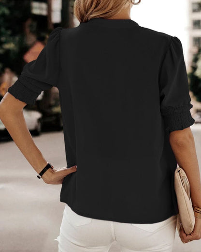 Eva | Short Sleeve Top with V-Neck
