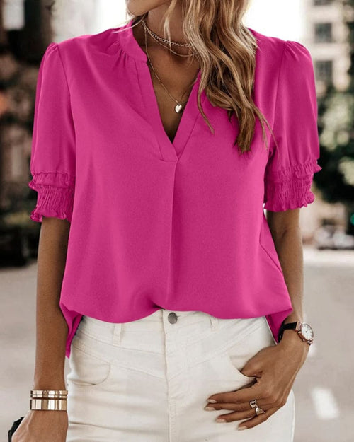 Eva | Short Sleeve Top with V-Neck